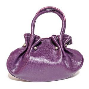 Tod's Mini Handbag Purse Purple Tote Travel Bag Leather Small Arm